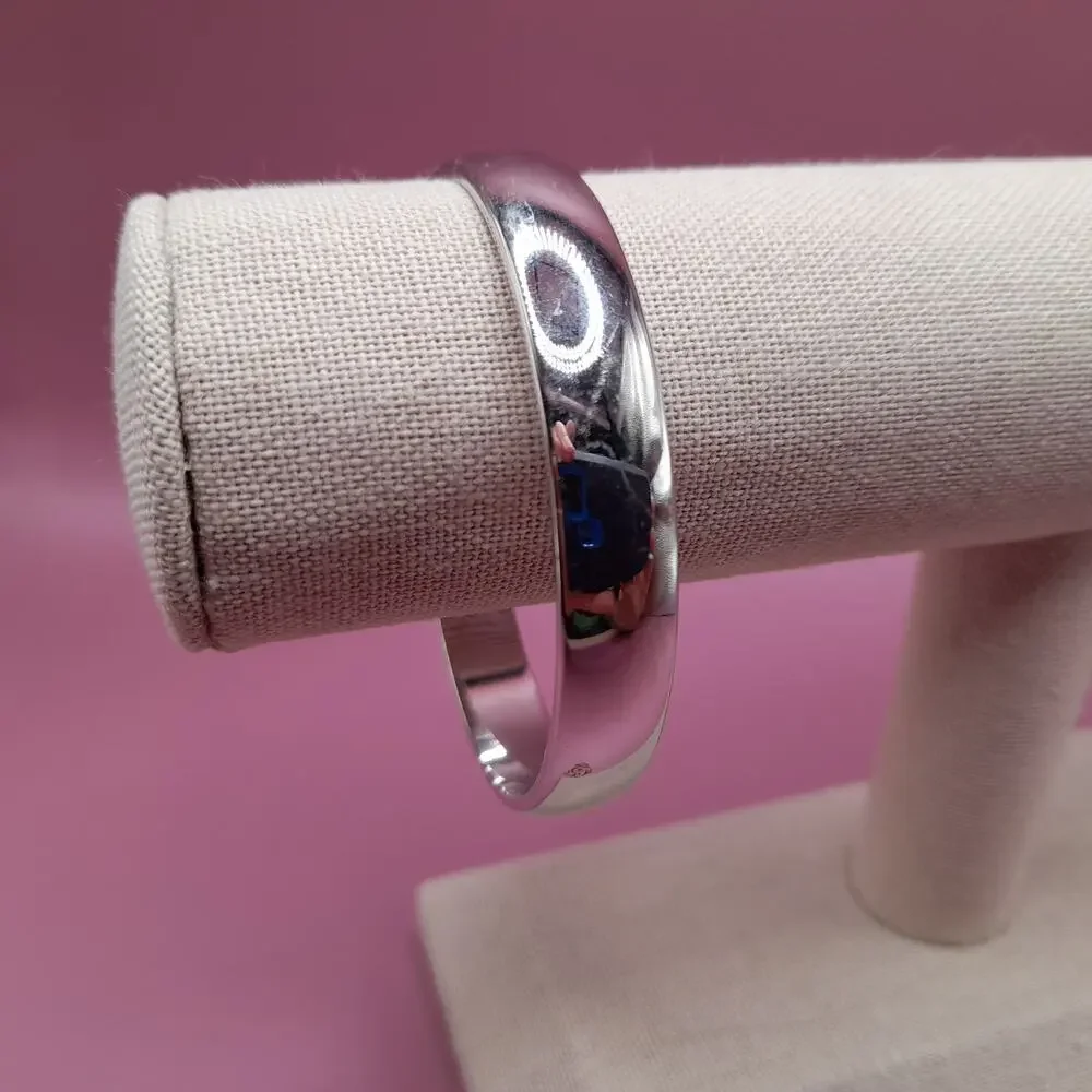 Vintage Monet Silver Tone Bangle Bracelet, Size Small, Signed 1980s Jewelry